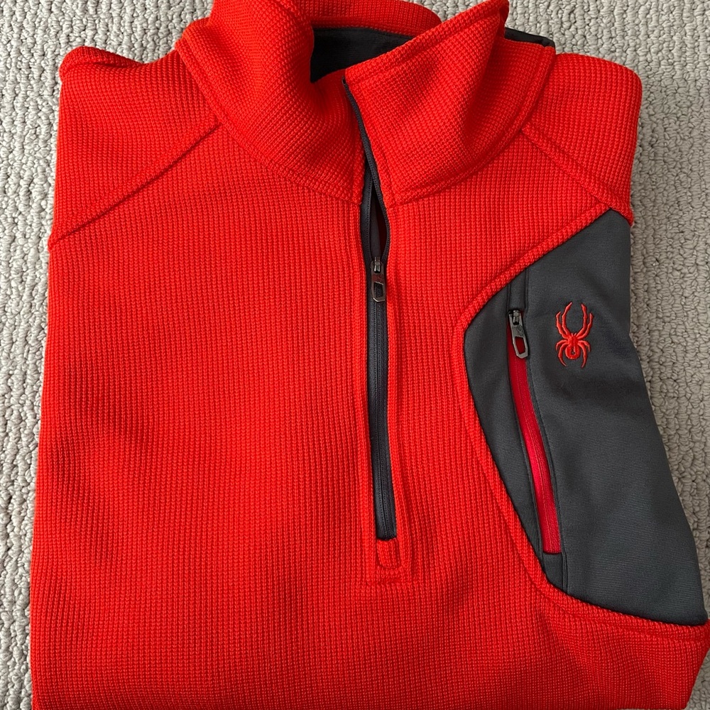 Spyder Red and Gray Quarter-Zip Pullover